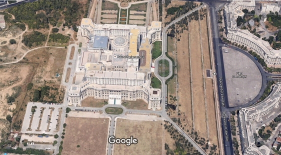 Palatul Parlamentului, vedere din satelit